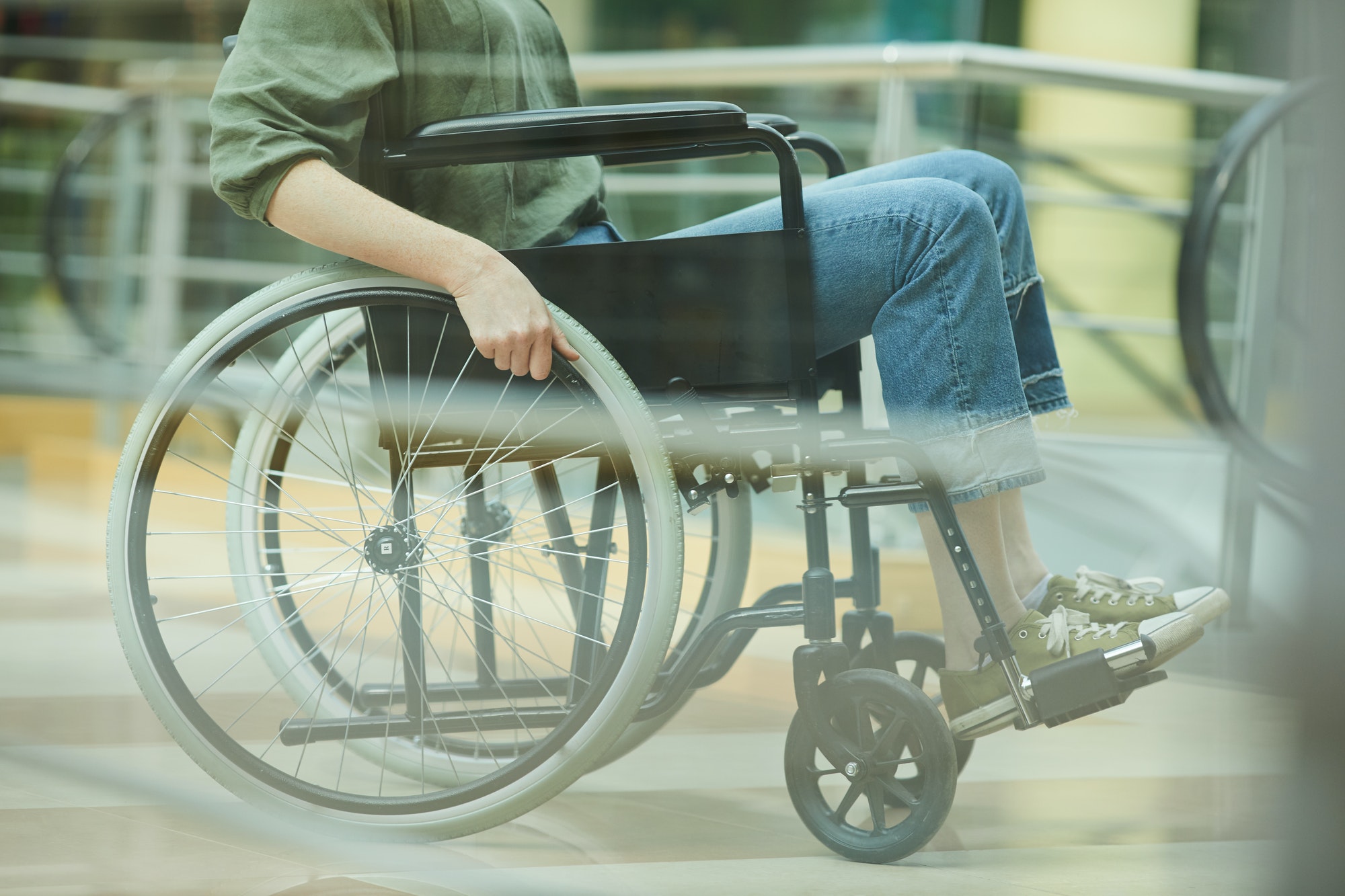 Disabled woman in hospital